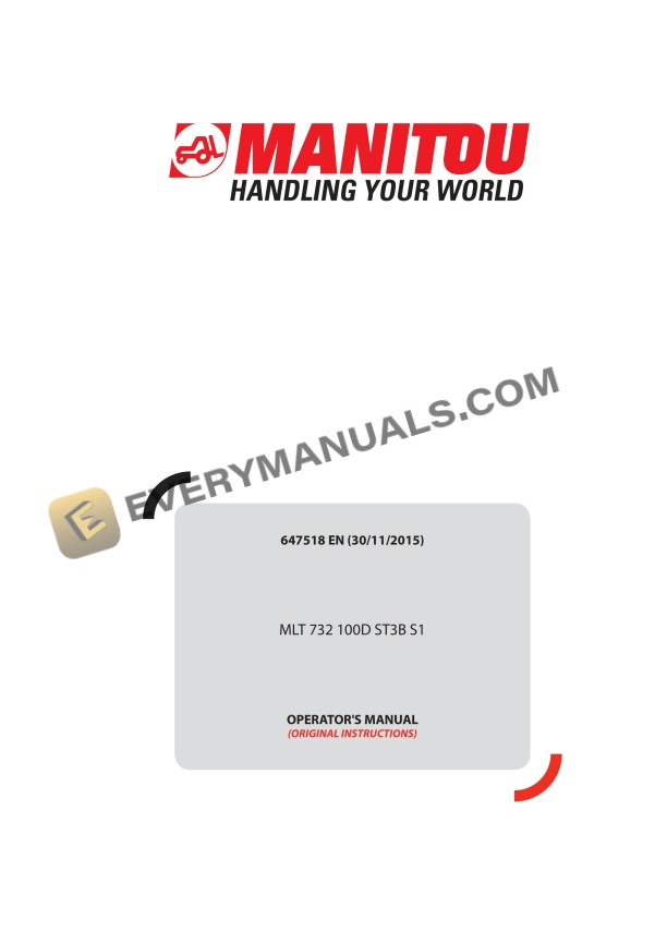 Manitou MLT 732 100D ST3B S1 Operator Manual 647518EN