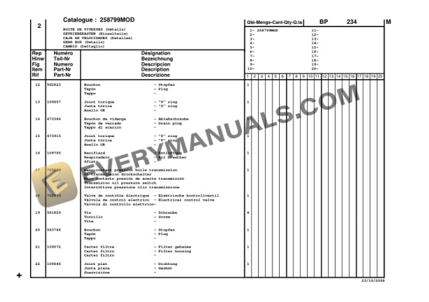Manitou MLT 735-120 LSU, MLT 735-120 LSU POWERSHIFT, MLT 741-120 LSU, MLT 741-120 LSU POWERSHIFT, MLT 742 Turbo Series 2 Parts Manual CD547852-5