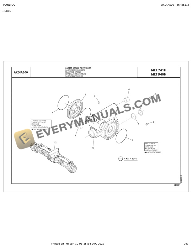 Manitou MLT 741 H, MLT 940 H Parts Manual 648651 5 Manitou MLT 741 H, MLT 940 H Parts Manual 648651 - Image 3