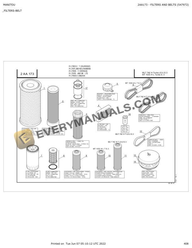 Manitou MLT 742 H Turbo LSU S3, MT 1033 H L Turbo S3 Parts Catalog 547972 6 Manitou MLT 742 H Turbo LSU S3, MT 1033 H L Turbo S3 Parts Catalog 547972 - Image 4