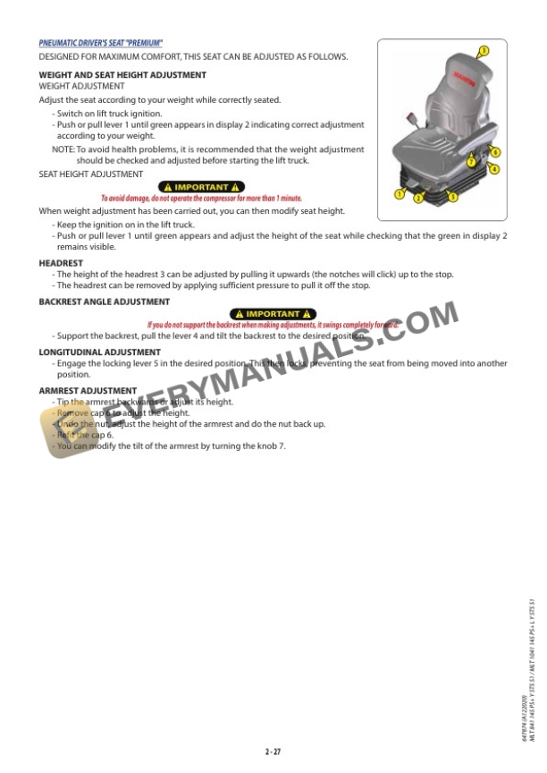 Manitou MLT 841 145 PS- Y ST5 S1, MLT 1041 145 PS- L Y ST5 S1 Operator Manual 647874EN-USM3A122020 5 Manitou MLT 841 145 PS- Y ST5 S1, MLT 1041 145 PS- L Y ST5 S1 Operator Manual 647874EN-USM3A122020 - Image 3