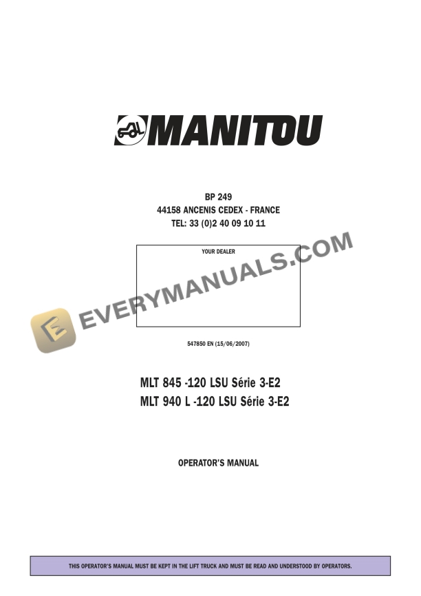 manitou mlt 845 120 lsu s3 e2 mlt 940 l 120 lsu s3 e2 operator manual 547850en 1