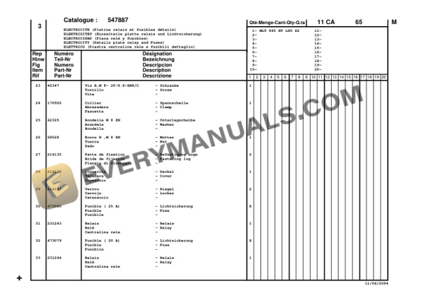 Manitou MLT 845 H T LSU S2-E2 Parts Manual CD547887-4
