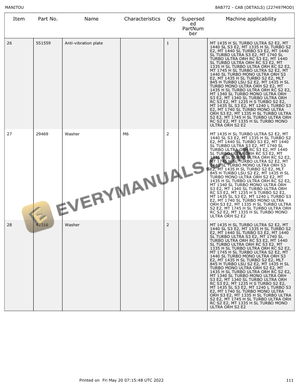 Manitou MLT 845 H T LSU S2 Parts Manual 547887 4 Manitou MLT 845 H T LSU S2 Parts Manual 547887 - Image 2