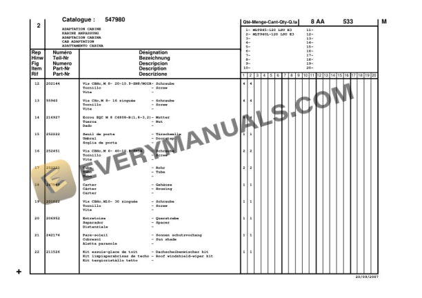 Manitou MLT 940-120 LSU Turbo Series 3-E3 Parts Manual 547980P-2