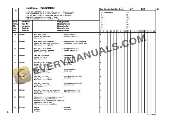 Manitou MLT 940-120 LSU Turbo Series 3-E3 Parts Manual 547980P-5