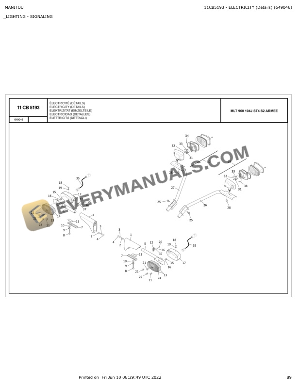 Manitou MLT 960 104J ST4 S2 ARMEE Parts Manual 649046 4 Manitou MLT 960 104J ST4 S2 ARMEE Parts Manual 649046 - Image 2