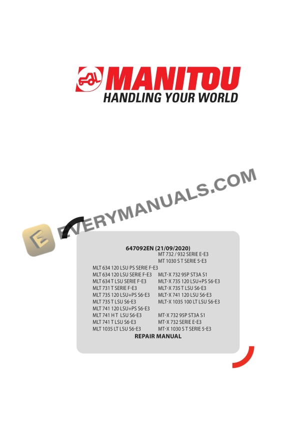 manitou mlt series mlt x series repair manual 647092 1