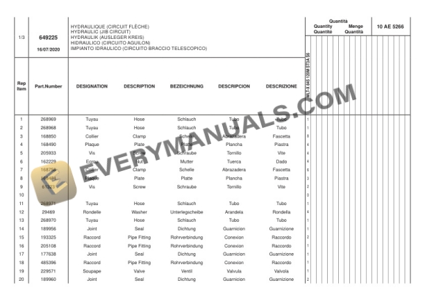 Manitou MLT-X 845 120M ST3A S6 Parts Manual 649225 4 Manitou MLT-X 845 120M ST3A S6 Parts Manual 649225 - Image 2