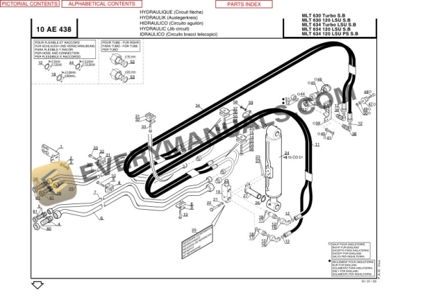 Manitou MLT630 T Series B-E2, MLT634-120 LSU Series B-E2 Parts Manual 547845P-3