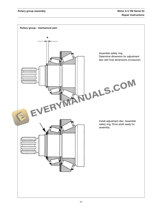 Manitou MOTOR A 6 VM Serial 63 Repair Manual 913308-5