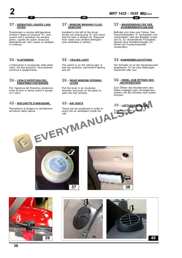 Manitou MRT 1432-1635 (360-400) M Series E3 Operator Manual 648438 IT-EN-DE-3