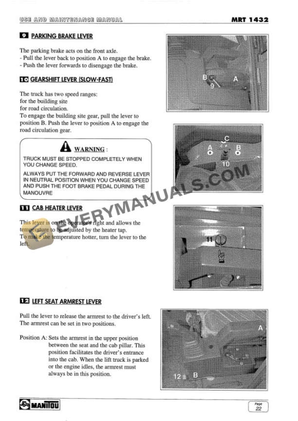 Manitou MRT 1432 Comfort Line Use and Maintenance Manual 547622EN-2