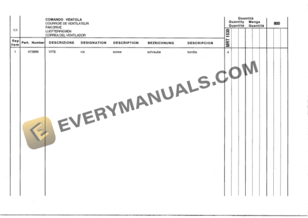 Manitou MRT 1530 360 Parts Manual 648156-4
