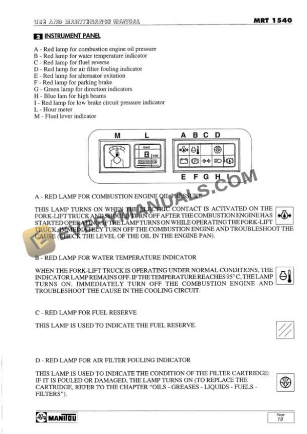 Manitou MRT 1540 Comfort Line Use and Maintenance Manual 547430EN-2