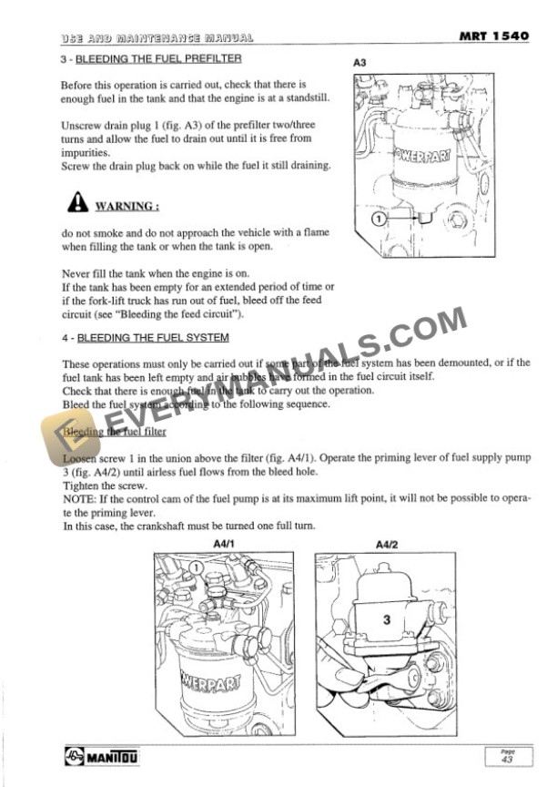 Manitou MRT 1540 Comfort Line Use and Maintenance Manual 547430EN-3