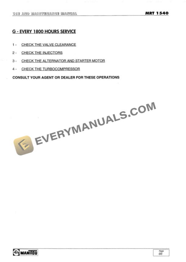 Manitou MRT 1540 Comfort Line Use and Maintenance Manual 547430EN-4