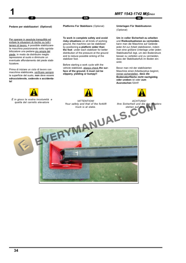 Manitou MRT 1542-1742 (360-400) M Series E3 User Handbook 648439 IT-EN-DE-2