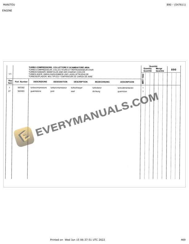Manitou MRT 1542 Parts Manual 547611 7 Manitou MRT 1542 Parts Manual 547611 - Image 5