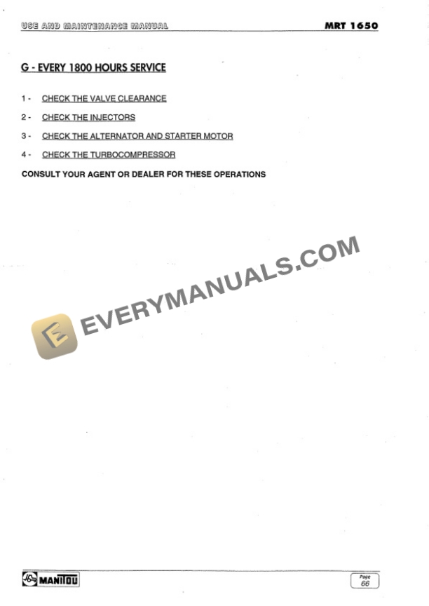 Manitou MRT 1650 Comfort Line Use and Maintenance Manual 547549EN-4