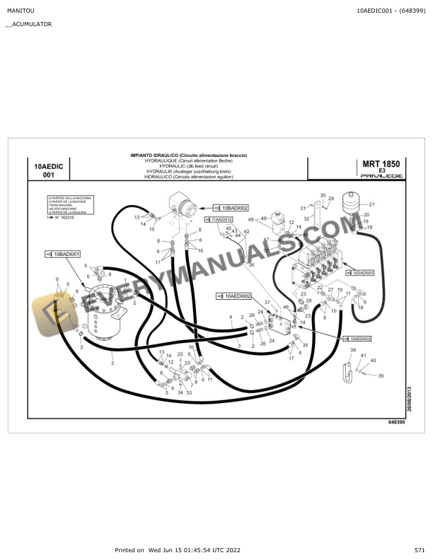 Manitou MRT 1850 E3 PRIVILEGE Parts Manual 648399 6 Manitou MRT 1850 E3 PRIVILEGE Parts Manual 648399 - Image 4