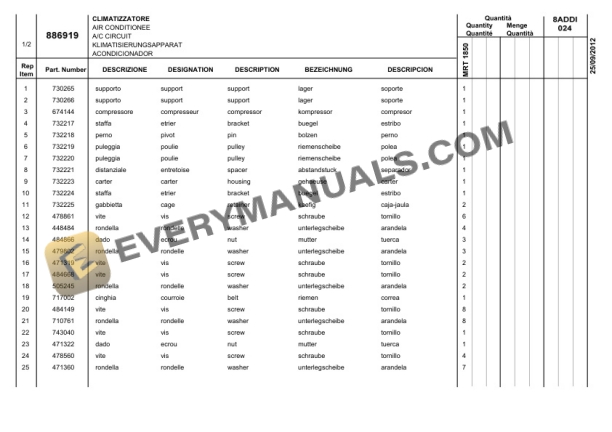 Manitou MRT 1850 E3 PRIVILEGE Parts Manual 886919 7 Manitou MRT 1850 E3 PRIVILEGE Parts Manual 886919 - Image 5