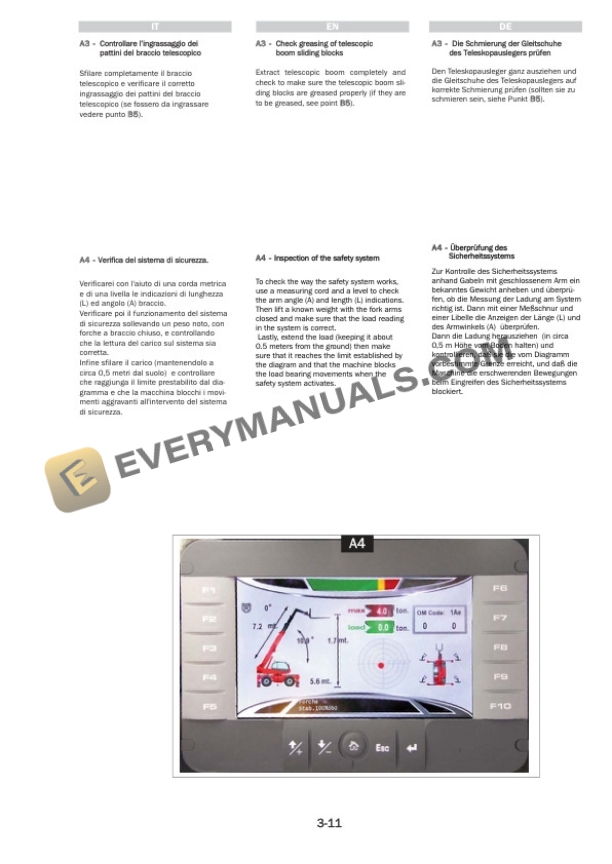 Manitou MRT 1850 Plus E3 Privilege, MRT 2150 Plus E3 Privilege, MRT 2540 Plus E3 Privilege Operator Manual 648665 IT-EN-DE-4