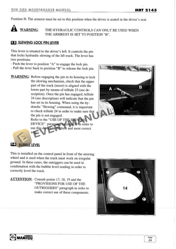 Manitou MRT 2145 Comfort Line Use and Maintenance Manual 547625EN-2