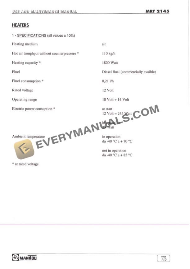 Manitou MRT 2145 Comfort Line Use and Maintenance Manual 547625EN-5