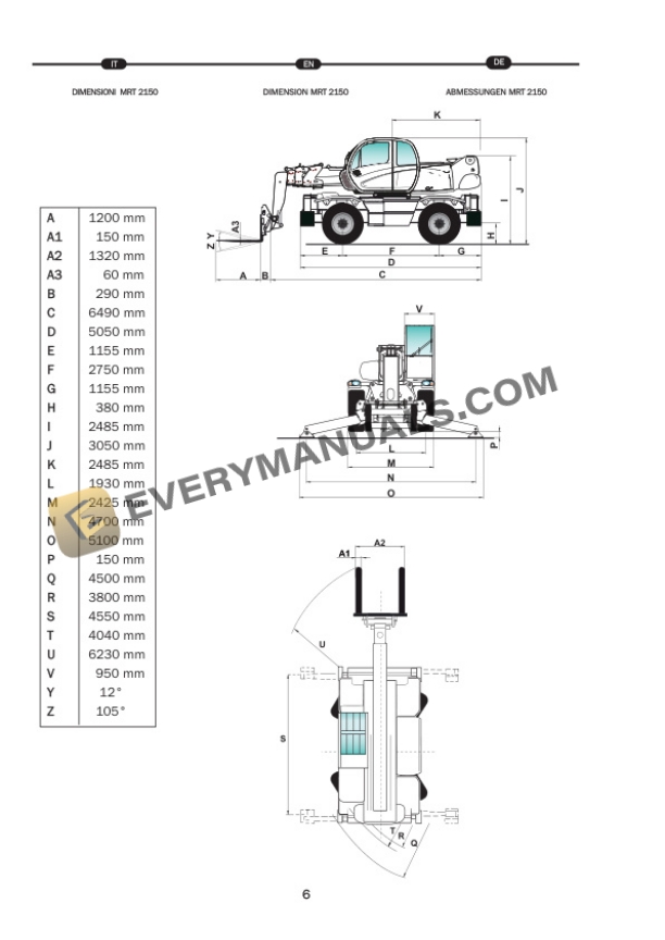 Manitou MRT 2150 E3 Privilege, MRT 2540 E3 Privilege Operator Manual 648432 IT-EN-DE-2