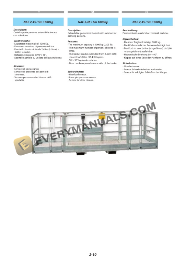 Manitou MRT 2260 360 160Y ST5 S1 to MRT-X 3570 ES 360 210Y ST3A S1 Operator Manual 649282 IT-US-FR-3