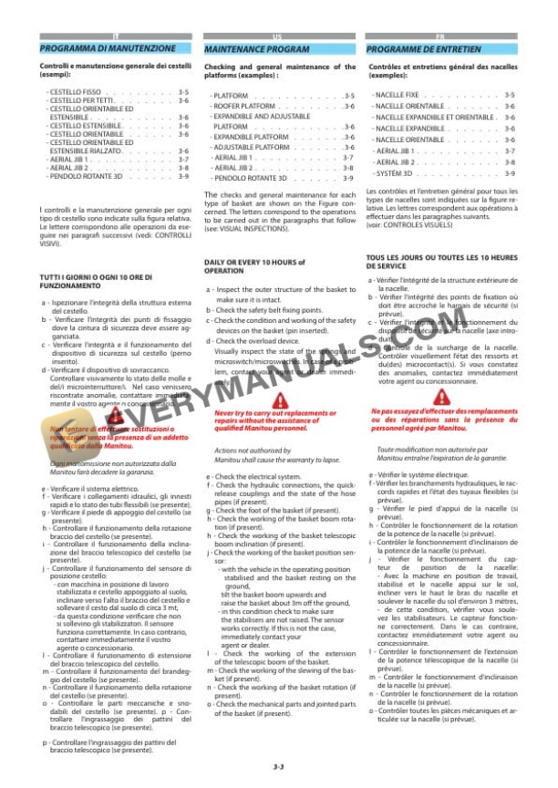 Manitou MRT 2260 360 160Y ST5 S1 to MRT-X 3570 ES 360 210Y ST3A S1 Operator Manual 649282 IT-US-FR-4