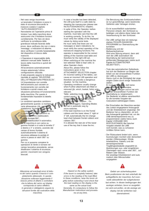 Manitou MRT 3050 E3 Privilege Operator Manual 648385 IT-EN-DE-2