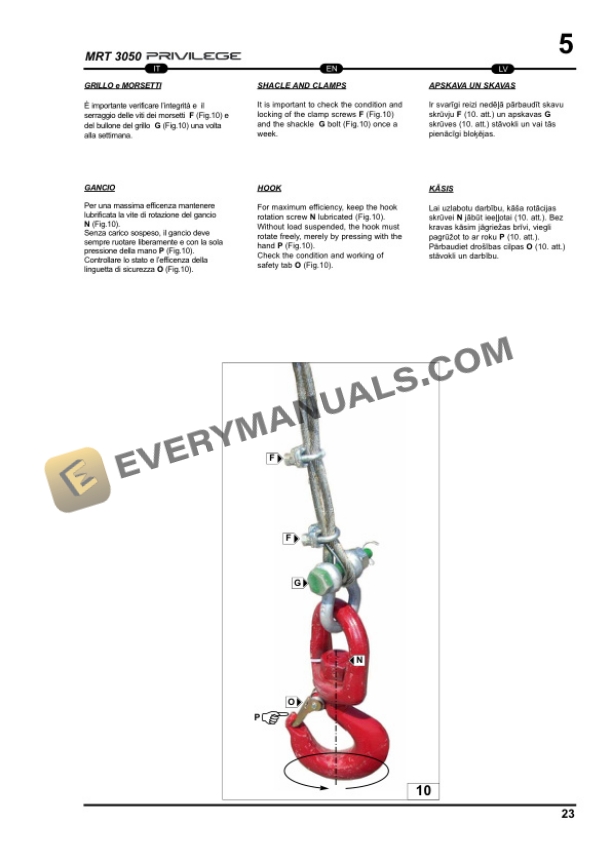 Manitou MRT 3050 Privilege Operator Manual 648386 IT-EN-LV-3