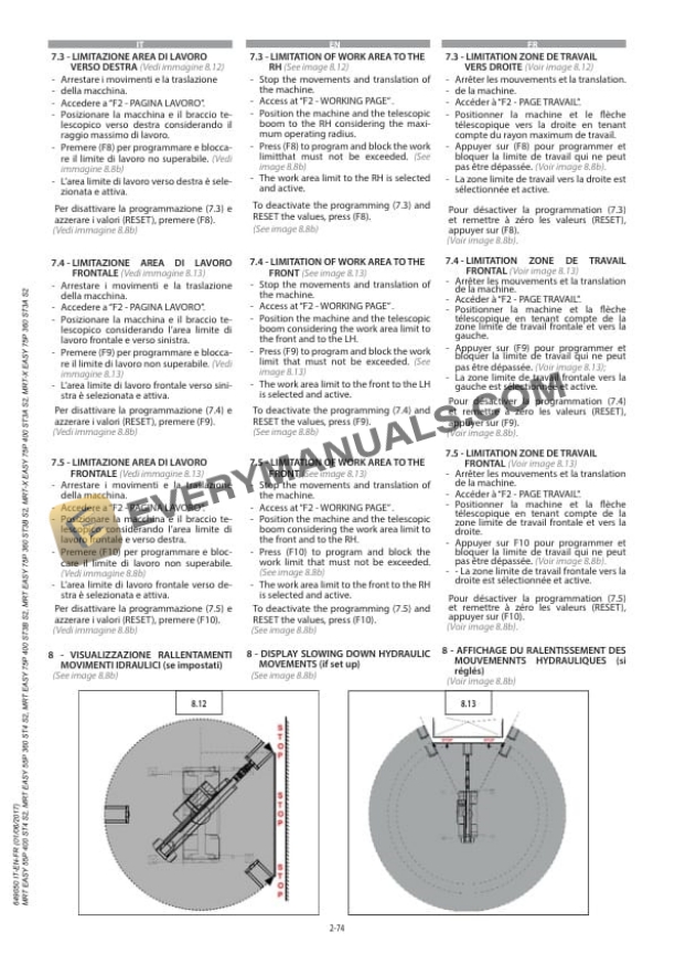 Manitou MRT EASY 55P 400 ST4 S2 to MRT-X EASY 75P 360 ST3A S2 Operator Manual 649050 IT-EN-FR-3