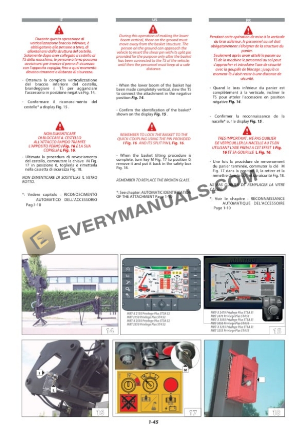 Manitou MRT-X 2150 Privilege Plus ST3A S2 to MRT 3255 Privilege Plus ST4 S1 User Manual 648932 IT-US-FR-2