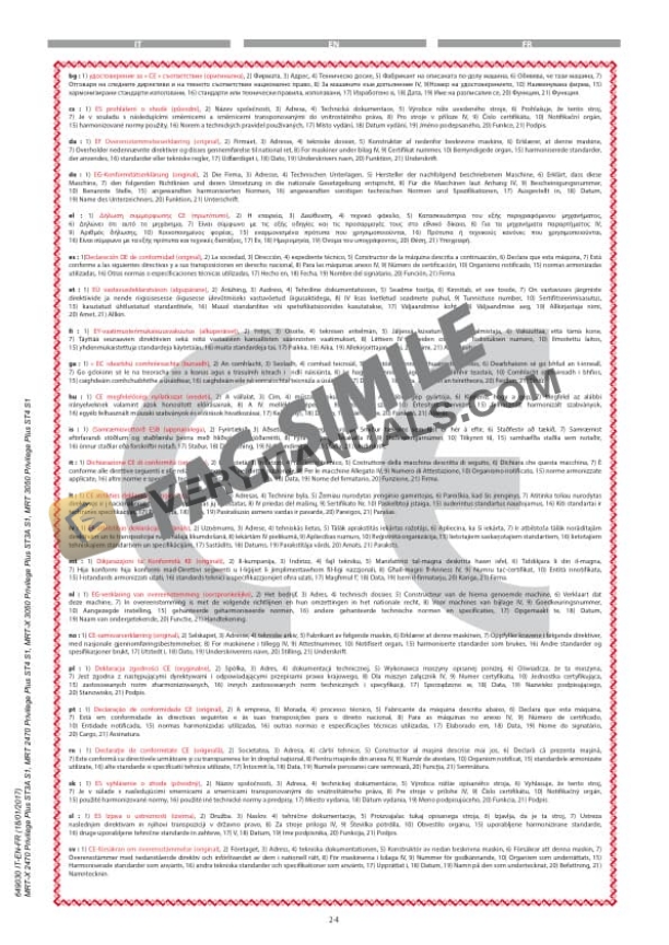 Manitou MRT-X 2470 Privilege Plus ST3A S1 to MRT 3050 Privilege Plus ST4 S1 Operator Manual 649030 IT-EN-FR-2