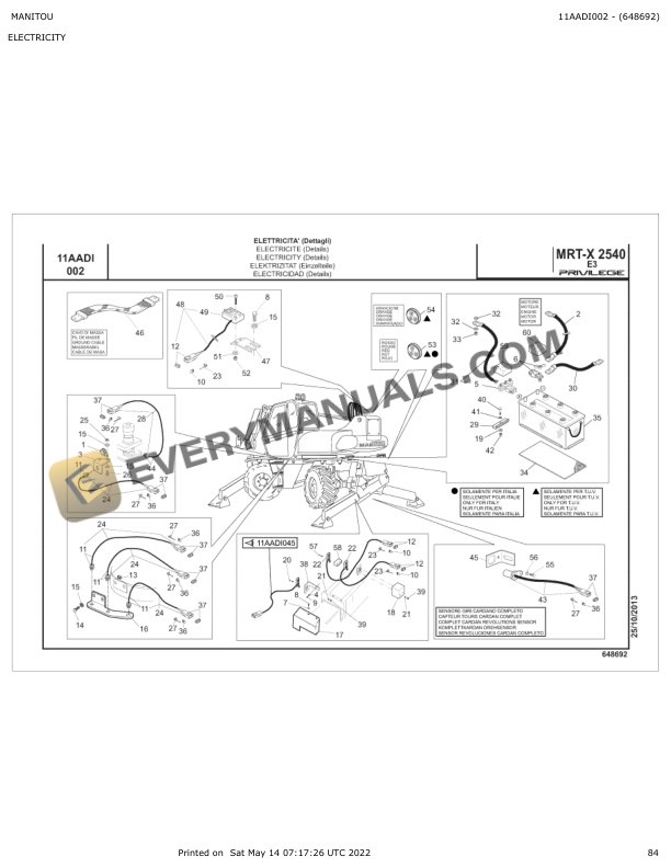 Manitou MRT-X 2540 E3 Privilege Parts Manual 648692 4 Manitou MRT-X 2540 E3 Privilege Parts Manual 648692 - Image 2