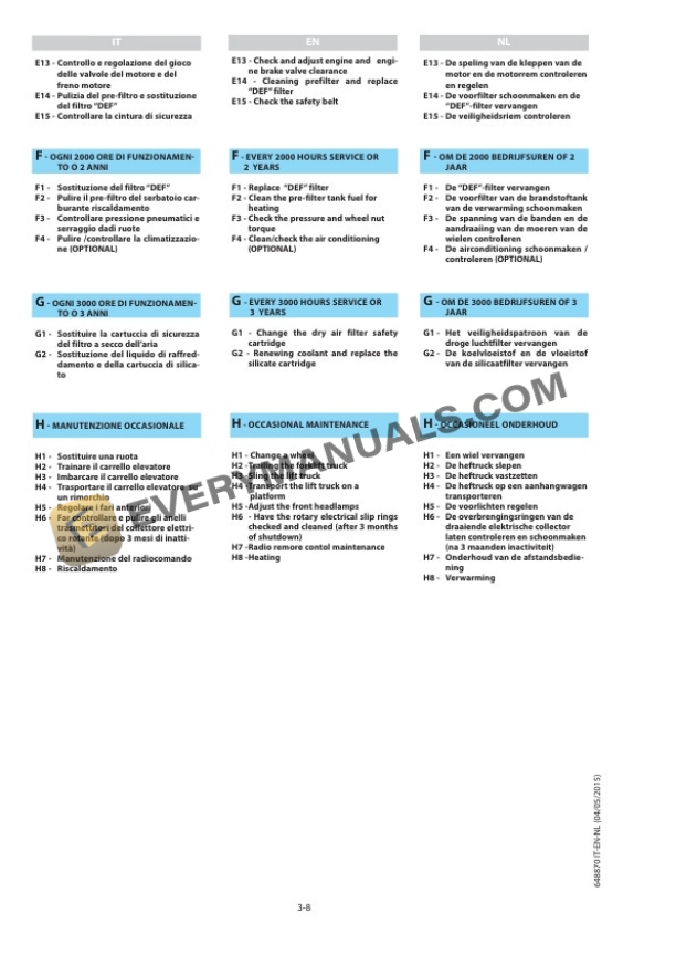 Manitou MRT-X 3255 Plus Privilege, MRT 3255 Plus Privilege Operator Manual 648870 IT-EN-NL-4
