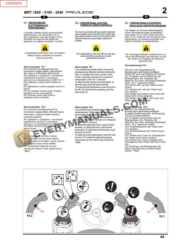 Manitou MRT1850 Privilege E3, MRT2150 Privilege E3, MRT2540 Privilege E3 Service Manual 648394 AS-3