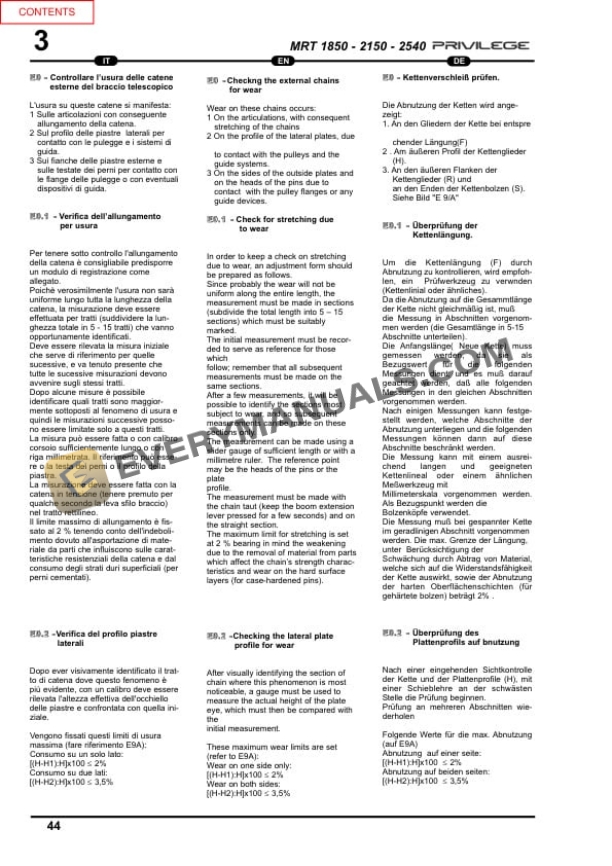 Manitou MRT1850 Privilege E3, MRT2150 Privilege E3, MRT2540 Privilege E3 Service Manual 648394 AS-4