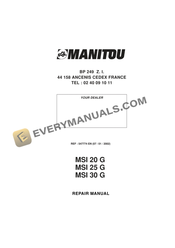 manitou msi 20 g msi 25 g msi 30 g repair manual 547774en 1