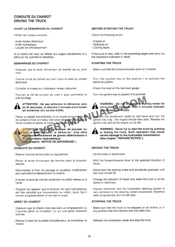 Manitou MSI 20, MSI 25, MSI 30, MSI 20 BUGGIE, MSI 25 BUGGIE, MSI 30 BUGGIE Operator Manual 547009 FR-EN-2