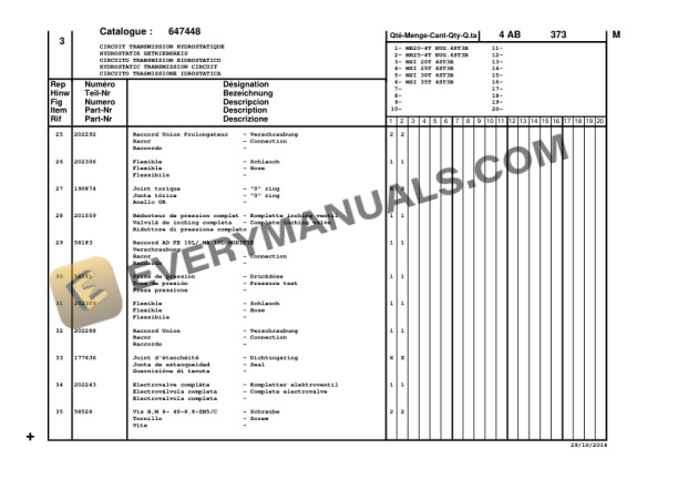 Manitou MSI 20 T 4ST3B, MSI 25 T 4ST3B, MSI 30 T 4ST3B, MSI 35 T 4ST3B, MH 20-4 T Buggie 4ST3B, MH 25-4 T Buggie 4ST3B Parts Manual CD647448-2
