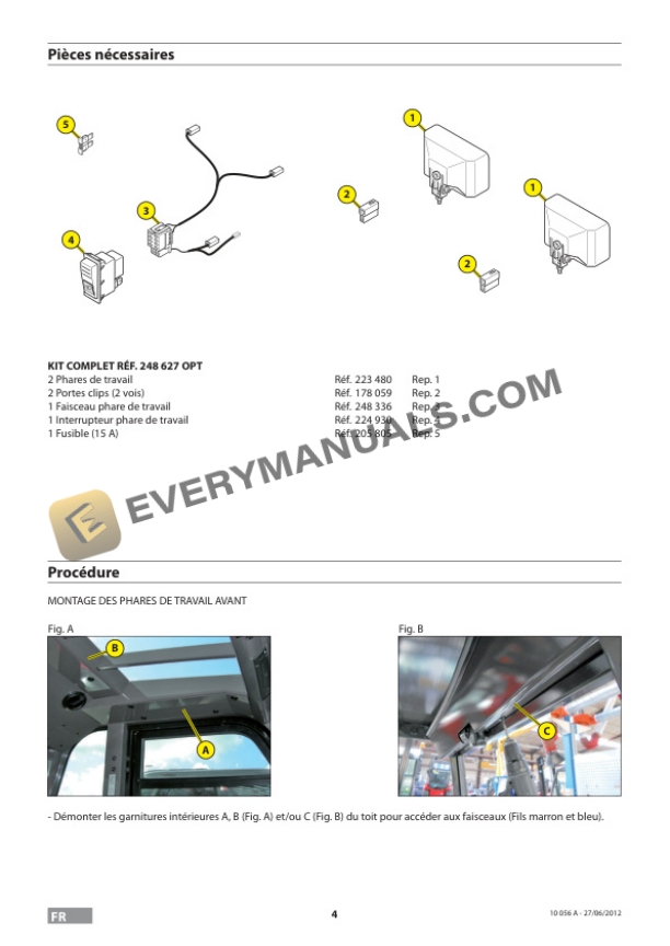 Manitou MSI 20 T S2 E3 to MH 25-4 T BUGGIE S2 E3 Assembly Instructions 10 056NM FR-EN-3