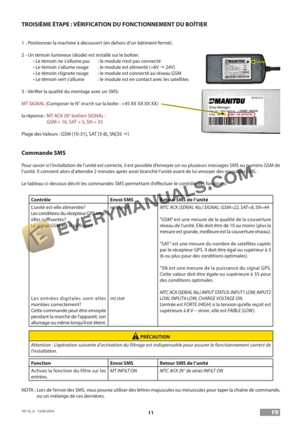 Manitou MSI 25 T 4ST3A to MH 25-4 BUGGIE T 4ST3B Installation Instruction 10116NM FR-EN-3