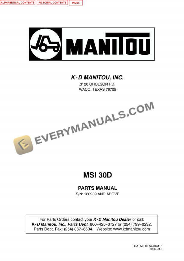 manitou msi 30 d parts manual 547041p 1