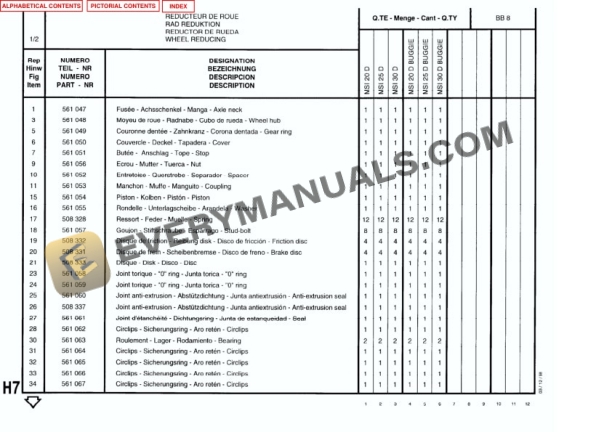 Manitou MSI 30 D Parts Manual 547041P-4