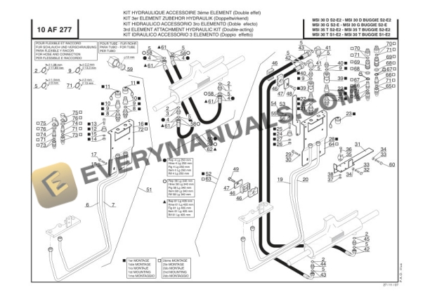 Manitou MSI 30 MAST, MH 24-4T MAST Parts Manual 547951-3