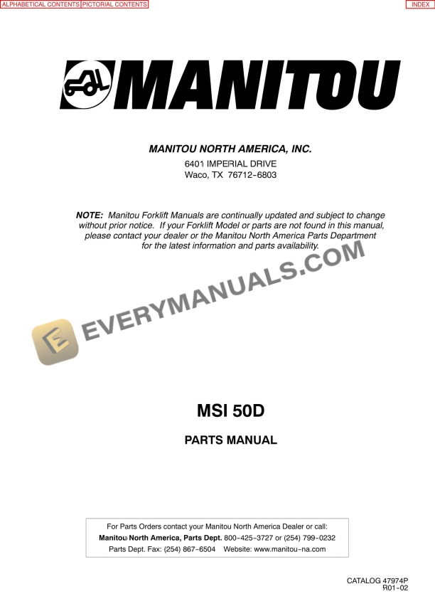manitou msi 50d parts manual 47974p 1